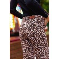 Sonny Cotton Bootcut Trousers in Leopard Print