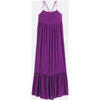 Maxi Flowing Dress with Ruffles and Shoestring Straps