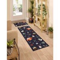 2-Piece Christmas Seasons Greetings Printed Doormat & Runner Set