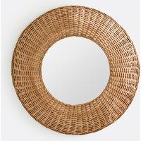 Naria Round Curved Mirror in Rattan, 60cm