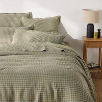 Aclie Olive/Opaline Washed Linen Duvet Cover