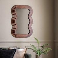 90cm Wavey Brown Mirror