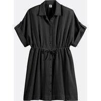 Full Mini Shirt Dress with Short Sleeves