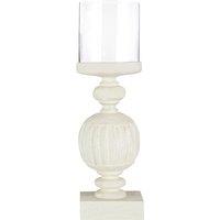 36cm Mango Wood Carved Candle Holder