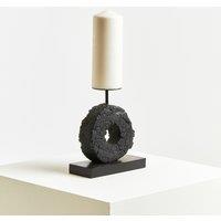 26cm Fidel Charred Black Mango Wood Log Candle Holder