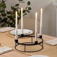 27.5cm Circular Candle Centrepiece Black
