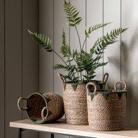 Set of 3 Brilley Baskets Natural and Green