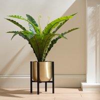 35cm Gold Planter on Stand Small