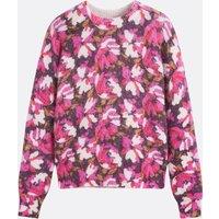 Crew Neck Jumper in Alpaca Blend, Floral Print