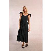 Mid-Length Dress with Ruffled Straps