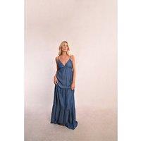 Long Dress with Straps and Ruffles