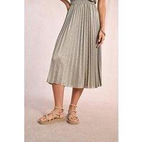 Mid-Length Skirt with Iridescent Pleats