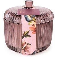 Ridged Glass Garden Bloom Candle with Lid