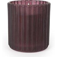 Frosted Plum Ridged Glass Candle