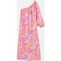 Printed Asymmetric Maxi Dress with Long Sleeves