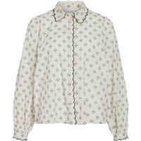 Printed Blouse with Detail Collar