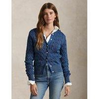 Cable Knit Cardigan with Crew Neck