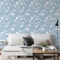 10m Meadowsweet Floral Wallpaper