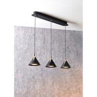 Matt Black and Gold 3 Drop LED Pendant