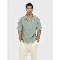 Cotton Muslin Shirt with Short Sleeves