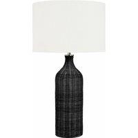 Black Rattan Bottle Table Lamp