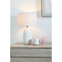 White Vintage Textured Ceramic Table Lamp