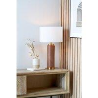 Wood Effect Ceramic Tall Table Lamp