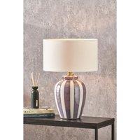 Lilac Stripped Ceramic Table Lamp Base