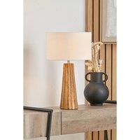 Wash Wood Textured Cone Table Lamp