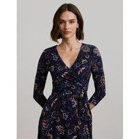 3/4 Length Sleeves Flared Midi Dress