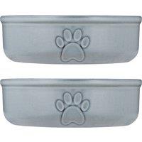 Set of 2 Reactive Glaze Pet Bowls 18cm