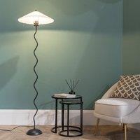 Wiggle Black Metal Floor Lamp with Origami Shade