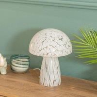 Beau White Mushroom Confetti Glass Table Lamp