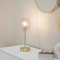 Brushed Gold and Pink Globe Table Lamp