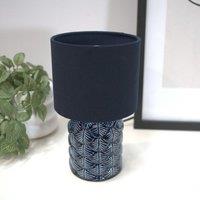 Navy Geo Ceramic Table Lamp
