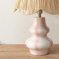 Striped Blush Ceramic Table Lamp