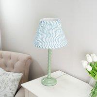 Green Bobbin Table Lamp with Arrow Small Shade