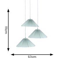 Akira Pleated Shade 3 Drop Ceiling Light