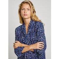 Printed Blouse with Pussy Bow Collar