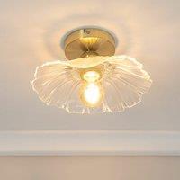 Glass Flower Flush Ceiling Light