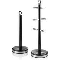 Elegance 6-Mug Tree & Kitchen Roll Holder Set