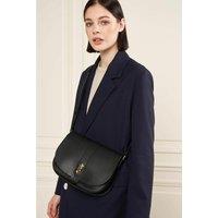Shoulder Bag with Flap and Clasp, Top Double