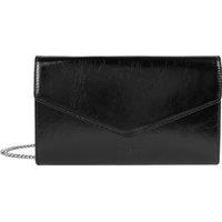 Rtro & Glam Leather Clutch Bag with Flap and Press Stud