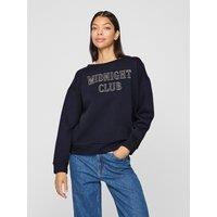 Slogan Print Sweatshirt with Crew Neck