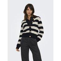 Striped Crew Neck Cardigan