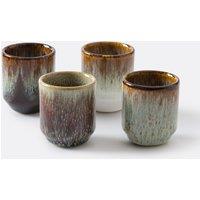 Set of 4 Illiano Espresso Cups in Reactive Glazed Stoneware