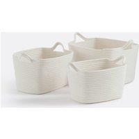 Set of 3 Kesia Rectangular Baskets in Cotton