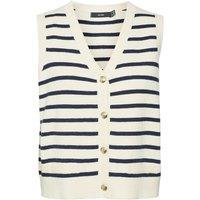 Sleeveless Striped Cardigan