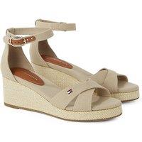Flag Wrapover Wedge Sandals
