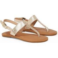 Flat Leather Flip Flop Sandals